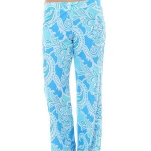 Jude Connally Trixie Wide Leg Vibrant Blue Paisley Pants Size XS